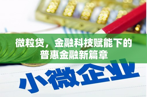 朱家尖微粒贷，金融科技赋能下的普惠金融新篇章