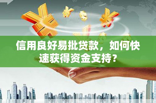 濮阳信用良好易批贷款，如何快速获得资金支持？