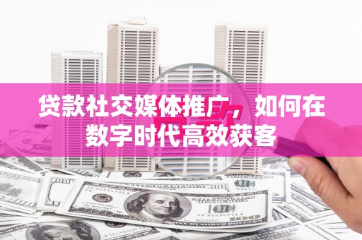 沙湾贷款社交媒体推广，如何在数字时代高效获客