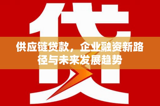 张掖供应链贷款，企业融资新路径与未来发展趋势