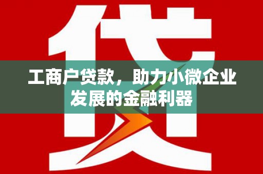 志丹工商户贷款，助力小微企业发展的金融利器