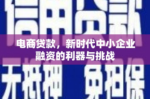 山上电商贷款，新时代中小企业融资的利器与挑战