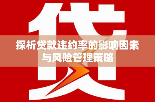 伊犁探析贷款违约率的影响因素与风险管理策略
