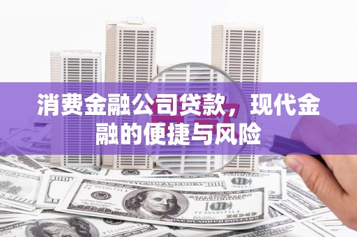 涧西消费金融公司贷款，现代金融的便捷与风险